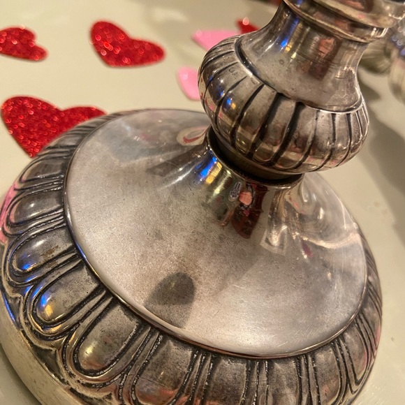 Decorative Crafts Inc. 12” Pewter Candle Stick Pair - Picture 7 of 13